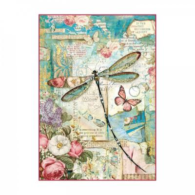 Ryžový papier, A4, Wonderland dragonfly