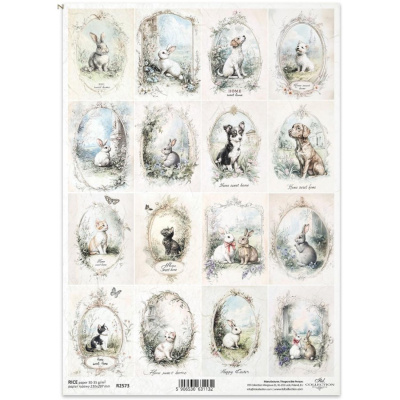 Ryžový papier na decoupage, A4, jarné zvieratká