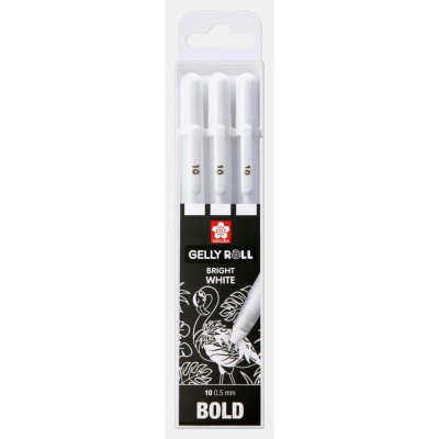 SAKURA Gel Pen 3 ks, White Bold
