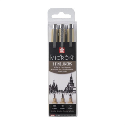 SAKURA Pigma Micron fineliner, sada 3 ks, Black
