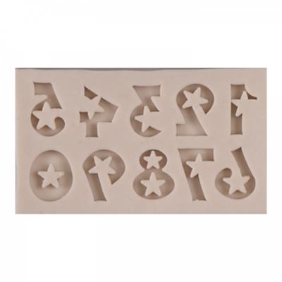 Silikónová forma, čísla 0-9 ozdobné, 4,2 x 7 cm