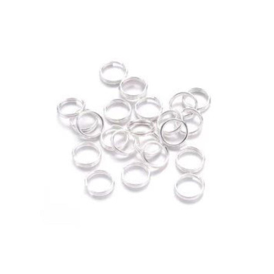 Spojovací krúžok dvojitý 8 x 0,7 mm, strieborný 10 ks