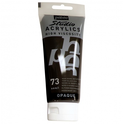 Studio Acrylics 100 ml, 73 Ivory Black Hue