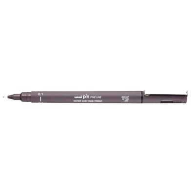 UNI PIN marker na kreslenie, 0,1 mm, tmavo šedý