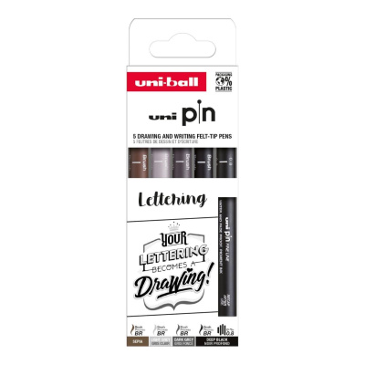 UNI PIN set 5 ks linerov Creative Writing Lettering