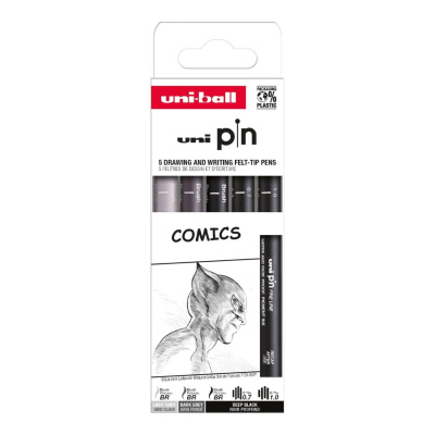 UNI PIN set 5 ks linerov Drawing Comics