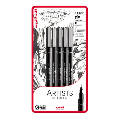 UNI PIN set 5 ks markerov na kreslenie Artist Selection