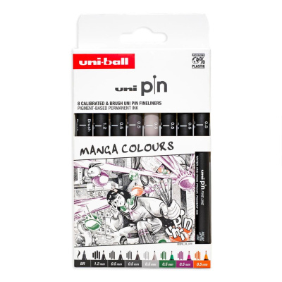 UNI PIN set 8 ks linerov Manga Colours