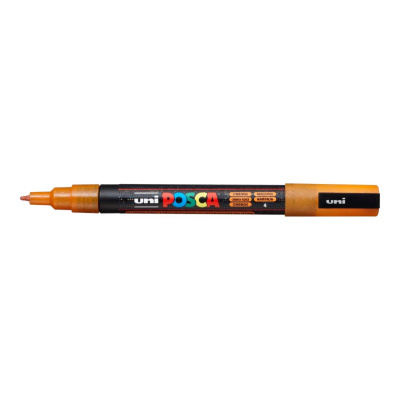 Uni Posca fixka PC-3ML, 1,3 mm, oranžová glitter