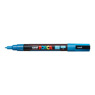 Uni Posca fixka PC-3ML, 1,3 mm, svetlomodrá glitter
