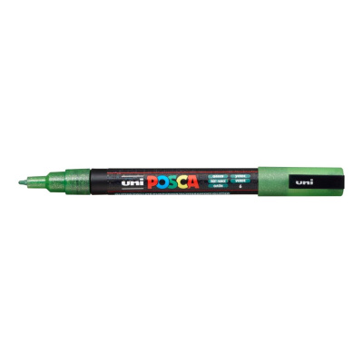 Uni Posca fixka PC-3ML, 1,3 mm, zelená glitter