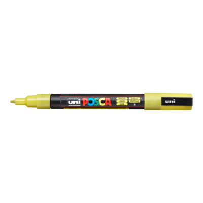 Uni Posca fixka PC-3ML, 1,3 mm, žltá glitter
