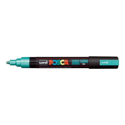 Uni Posca fixka PC-5M, 2,5 mm, metalická zelená