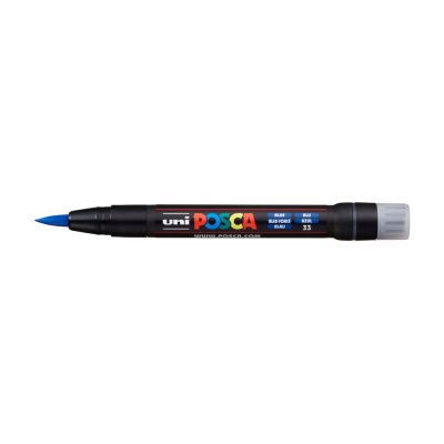UNI POSCA fixka so štetcovým hrotom, modrá