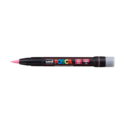 UNI POSCA fixka so štetcovým hrotom, ružová