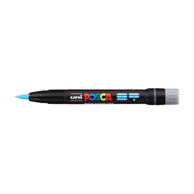 UNI POSCA fixka so štetcovým hrotom, svetlomodrá
