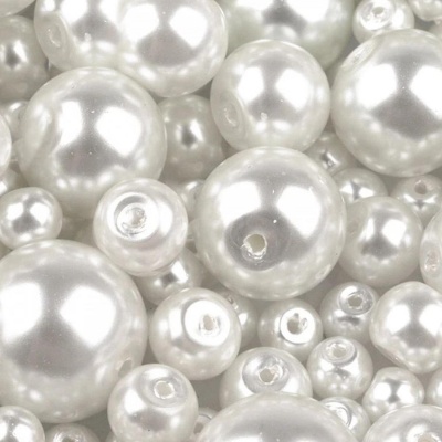 Voskované perly 10 mm, 01B biela 10 ks