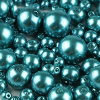 Voskované perly 10 mm, 64A tyrkysová 10 ks
