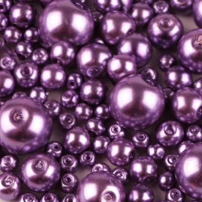 Voskované perly 12 mm, 45B fialová10 ks