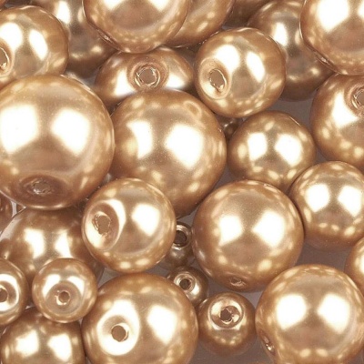 Voskované perly 4mm, 11A zlatá 50 ks