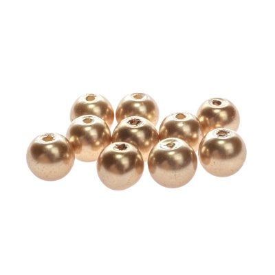 Voskované perly 8 mm tmavá zlatá 20 ks