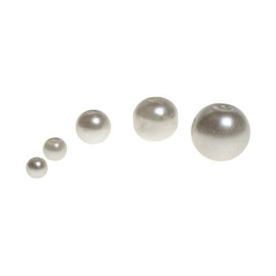 Voskované perly, krémová, mix veľkostí 3-10 mm, 50 g