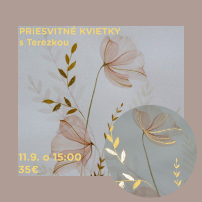 Workshop, Akvarel - priesvitné kvety so zlatým detailom, 11. 9. 2025 - 15:00
