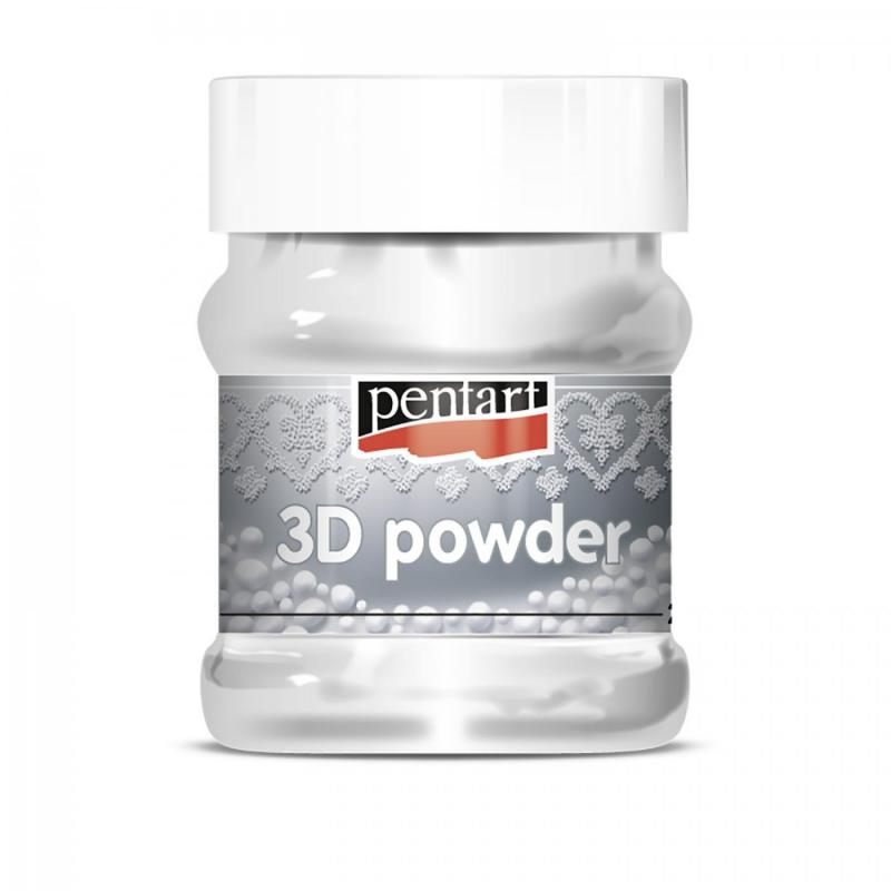 Pomocou 3D púdru (3D powder) s rôznou veľkosťou zŕn môžete vytvárať 3D povrchy. Zamiešajte vami zvolený 3D púder do akrylovej farby a takto získan�