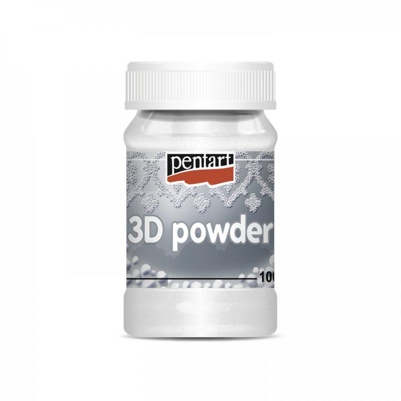 Pomocou 3D púdru (3D powder coarse) s rôznou veľkosťou zŕn môžete vytvárať 3D povrchy. Zamiešajte vami zvolený 3D púder do akrylovej farby a takto z