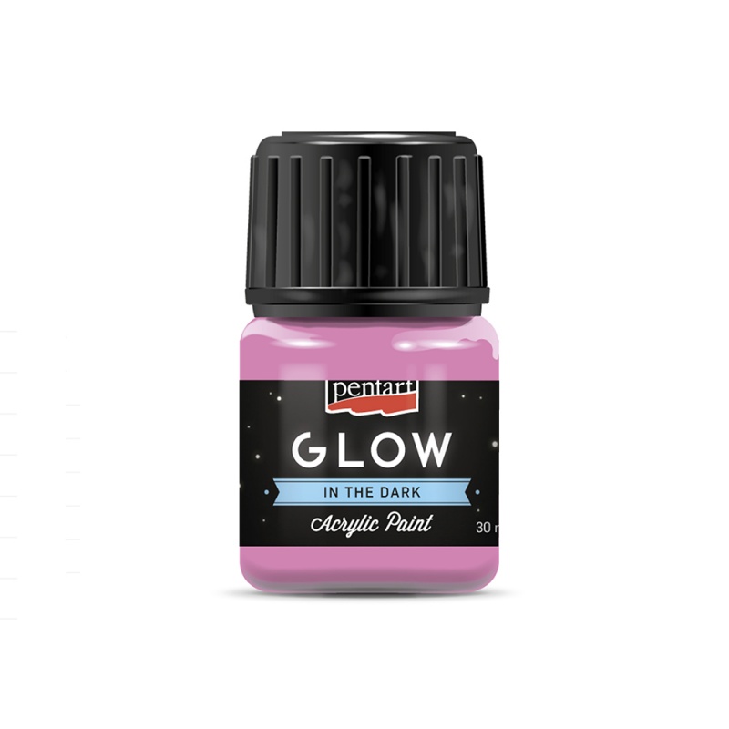 Kvalitné akrylové, vodou riediteľné farby od PENTART (Glow in the dark acrylics paints - pink). Vďaka dobrej priľnavosti na rôznorodé povrchy sú akrylo