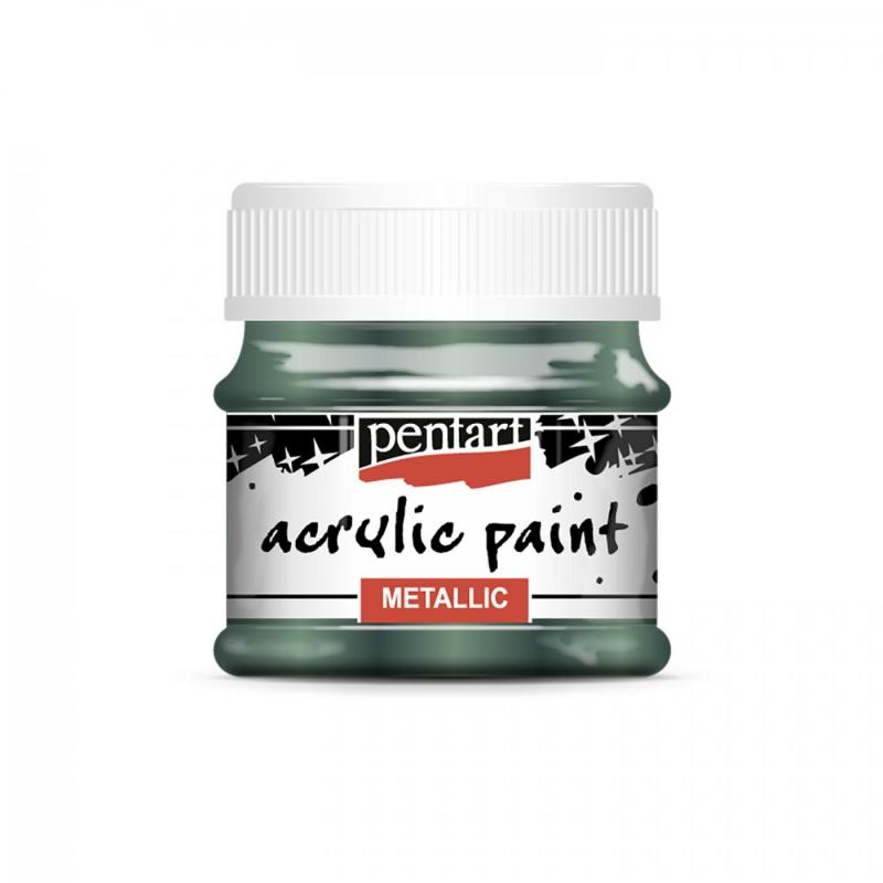 Kvalitné akrylové, vodou riediteľné farby od PENTART (Metallic acrylics paints - ivy green). Vďaka dobrej priľnavosti na rôznorodé povrchy sú akrylové