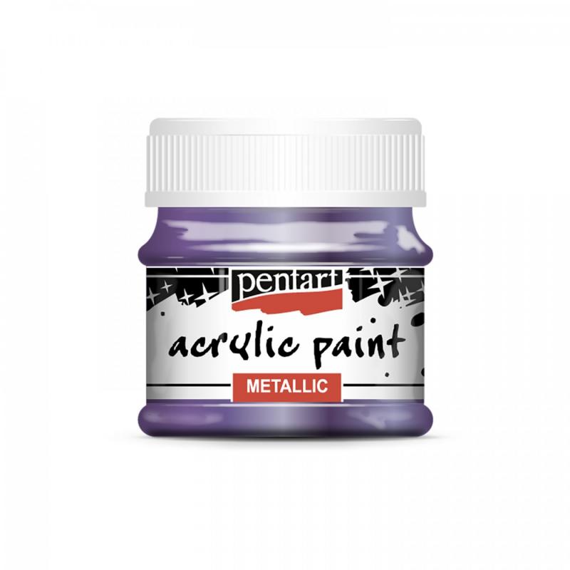 Kvalitné akrylové, vodou riediteľné farby od PENTART (Metallic acrylics paints - violet). Vďaka dobrej priľnavosti na rôznorodé povrchy sú akrylové ho