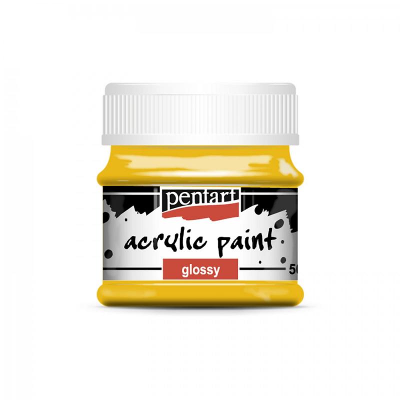 Kvalitné akrylové, vodou riediteľné farby od PENTART (Glossy acrylics paints - sun yellow). Vďaka dobrej priľnavosti na rôznorodé povrchy sú akrylové 
