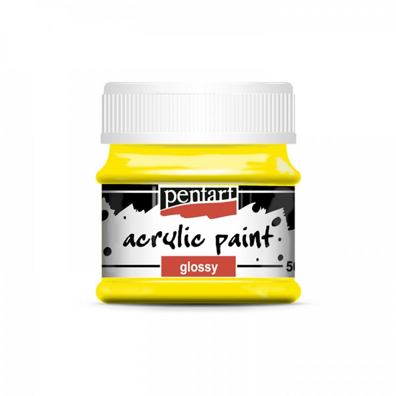 Kvalitné akrylové, vodou riediteľné farby od PENTART (Glossy acrylics paints - yellow). Vďaka dobrej priľnavosti na rôznorodé povrchy sú akrylové hobb