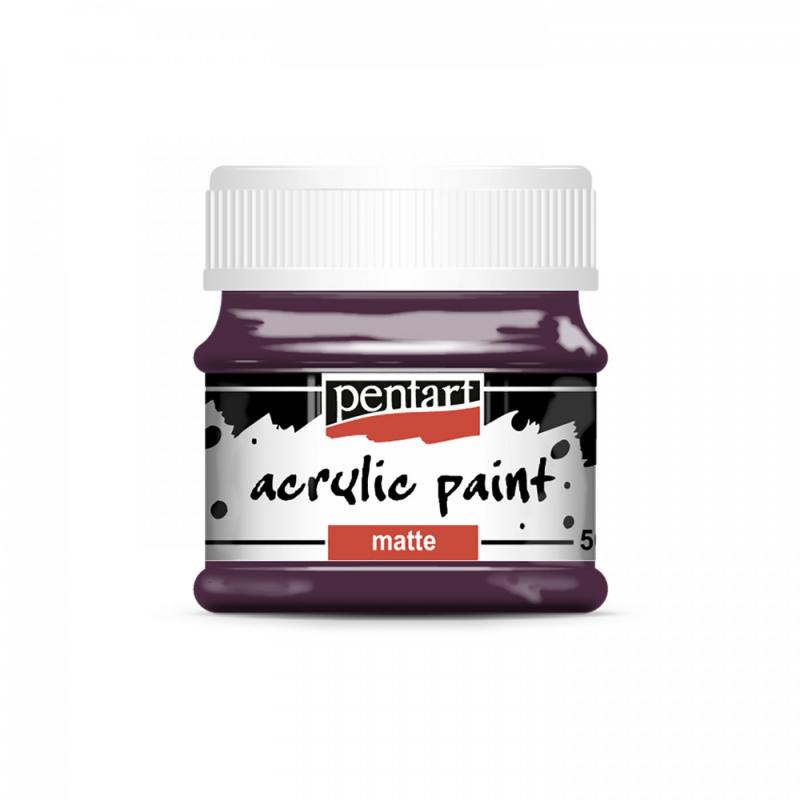 Kvalitné akrylové, vodou riediteľné farby od PENTART (Matte acrylics paints - eggplant). Vďaka dobrej priľnavosti na rôznorodé povrchy sú akrylové hob