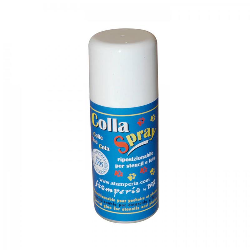 Lepidlo v spreji (Adjustable glue spray) na dočasné prilepenie šablóny na dekorovaný povrch. Nastriekajte na šablónu mimo dekorovaného povrchu, ideálne na podlo