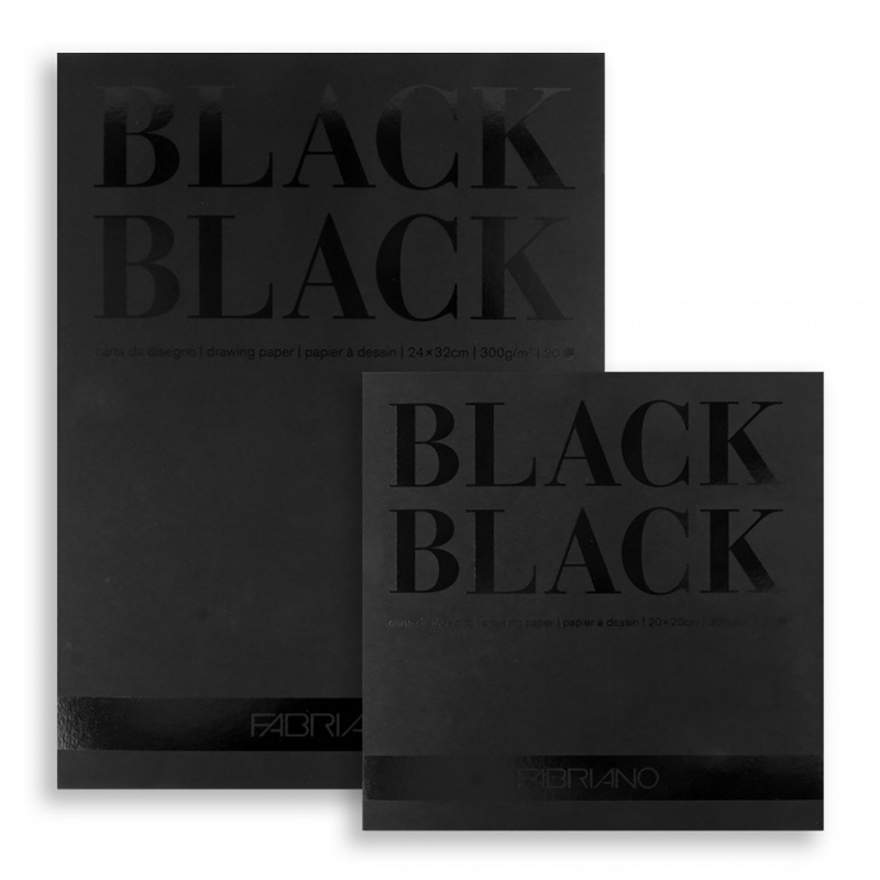 Fabriano Black blok obsahuje ultračierny papier vhodný na kreslenie s veľmi jemným povrchom. Vyniknú na ňom najmä metalické 