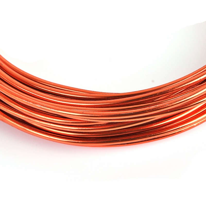Hliníkový drôt, 2 mm, oranžový, 1 mMäkký hliníkový (alu) drôt s povrchovým zafarbením vhodný na výrobu bižutérie, zápichov, dekorácií a pod. 