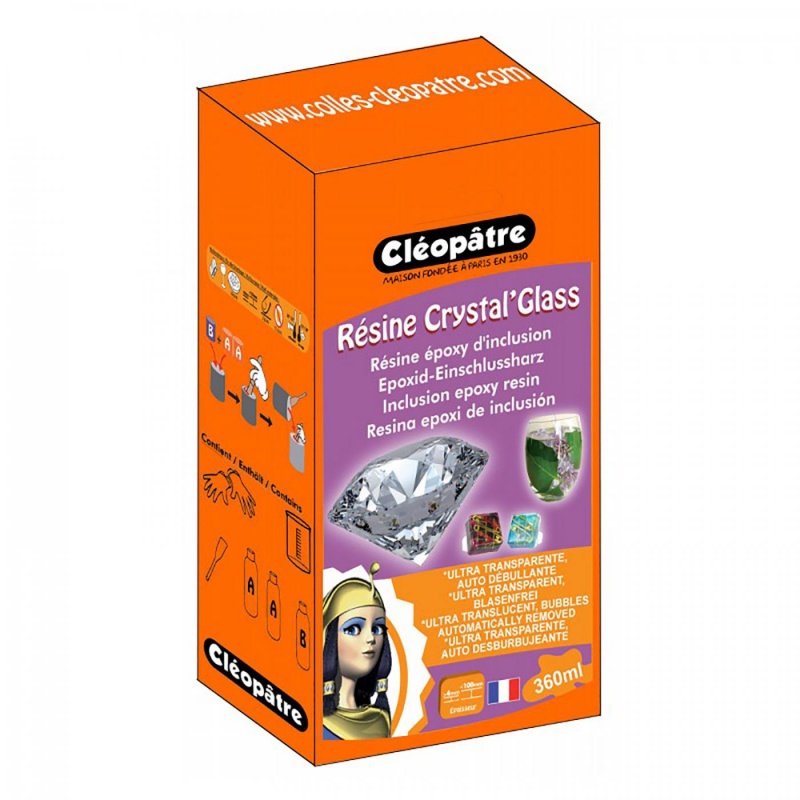Krištáľová živica CRYSTAL´DIAMOND od francúzskeho výrobcu CLEOPATRE je úplne bezfarebná a priahľadná epoxidová živica. Tvorí 10 krát menej mikro