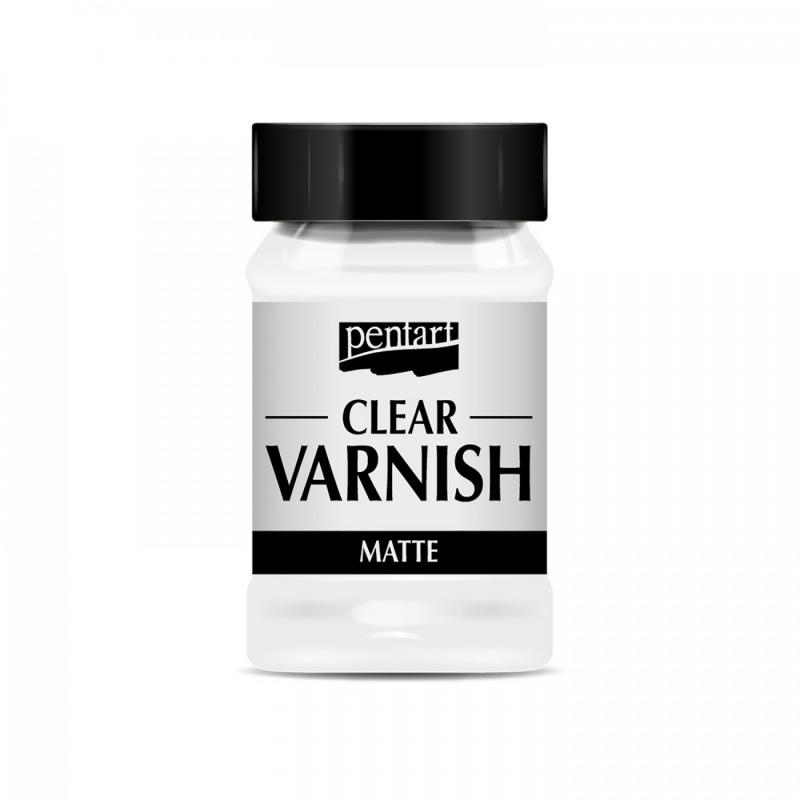 Clear varnish je syntetický bezfarebný lak, ktorý schne veľmi rýchlo. Okrem lesklého laku Pentart vyvinul aj matnú verziu, vďaka čomu majú dekorované predmety m