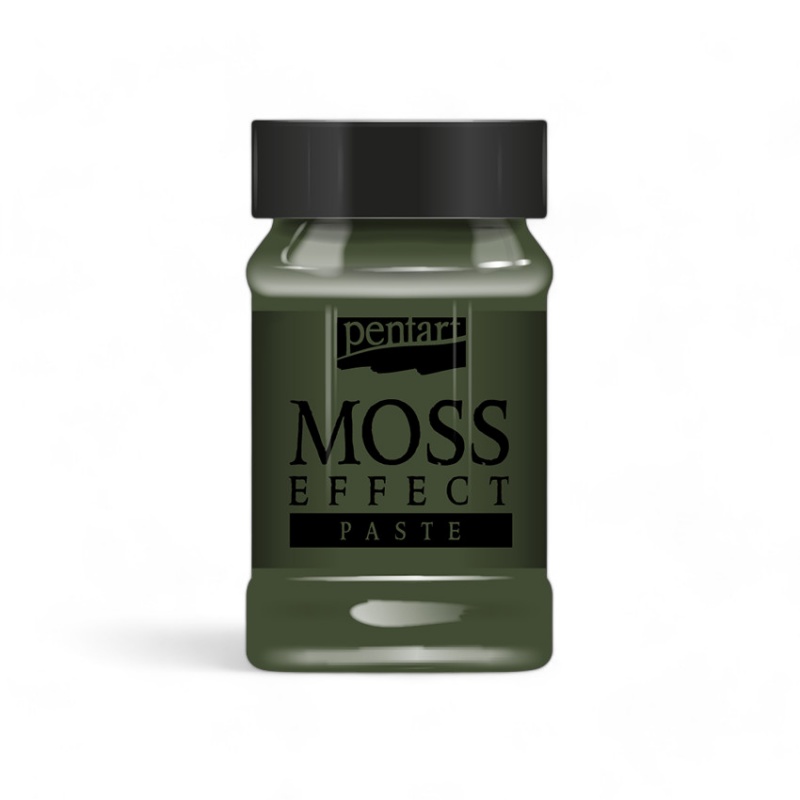 Moss effect paste je pasta imitujúca machový povrch na dekorovaných predmetoch. Pre dosiahnutie rozpínavého efektu použite tepelnú pištoľ. Na zjemnenie