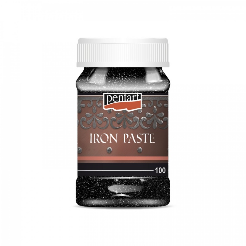 Minerálna pasta (Iron paste) s obsahom oxidu železitého prináša možnosť napodobniť rôzne kovové a hrdzavé povrchy. Pastu nanášate na zvolený povrc