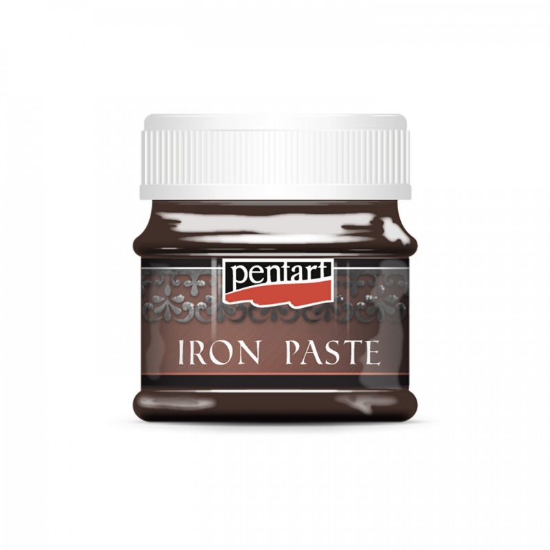 Minerálna pasta (Iron paste) s obsahom oxidu železitého prináša možnosť napodobniť rôzne kovové a hrdzavé povrchy. Pastu nanášate na zvolený povrc