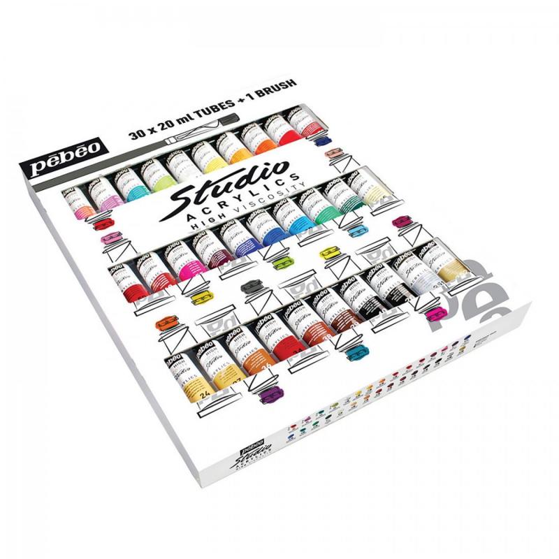 Akrylové farby Studio Acrylics sú jednou z najúspešnejších sérií farieb Pebeo. Studio Acrylics sú akrylové, vodou riediteľné farby s matne sametovým vzhľadom. F