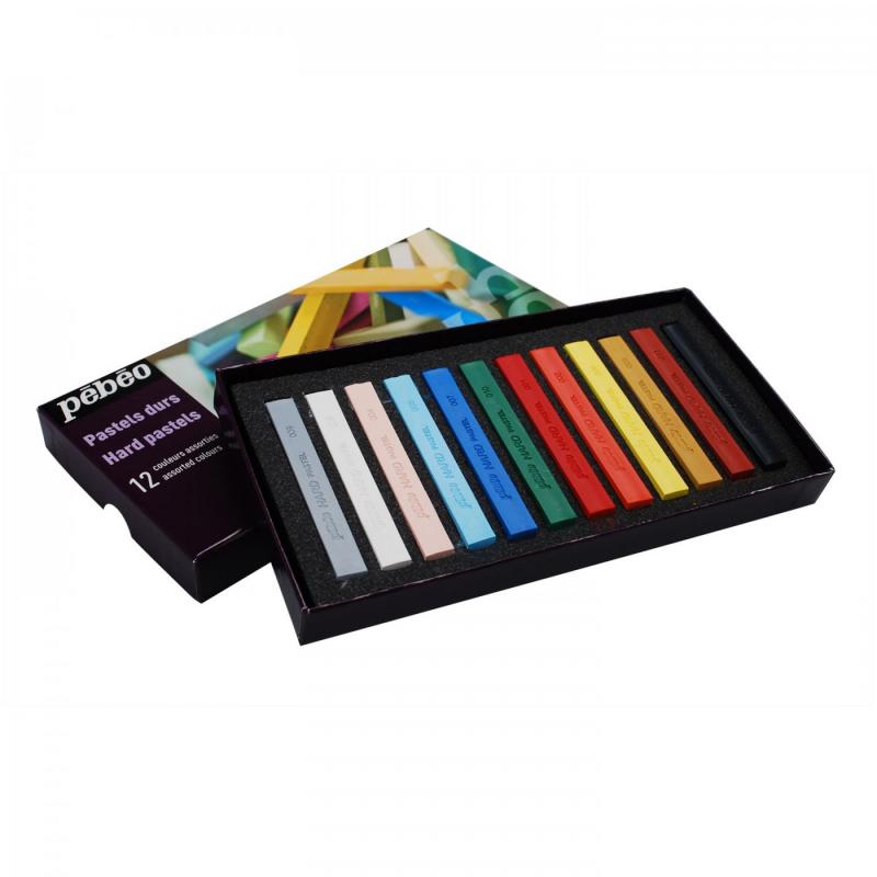 Suché tvrdé pastely (Pebeo hard pastels) sú určené na maľovanie snových krajinomalieb, jemných farebných prec