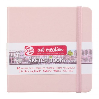Art Creation, Art Book,  blok na skicovanie 12 x 12 cm, ružový