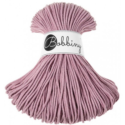 Bobbiny, Macramé pletená šnúra, 3 mm, 100 m, Dusty pink