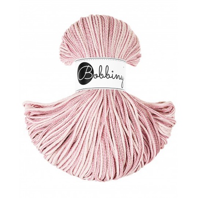 Bobbiny, Macramé pletená šnúra, 3 mm, 100 m, Magic Pink