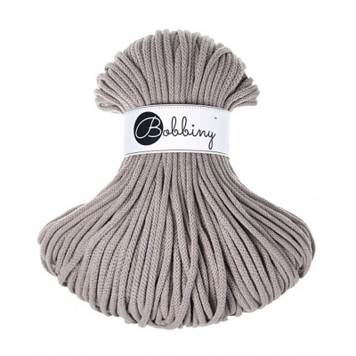 Bobbiny, Macramé pletená šnúra, 5 mm, 100 m, Pearl
