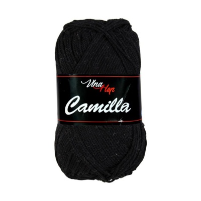 Camilla, 100% bavlnená priadza, 50 g, cca 125 m, 8001 čierna